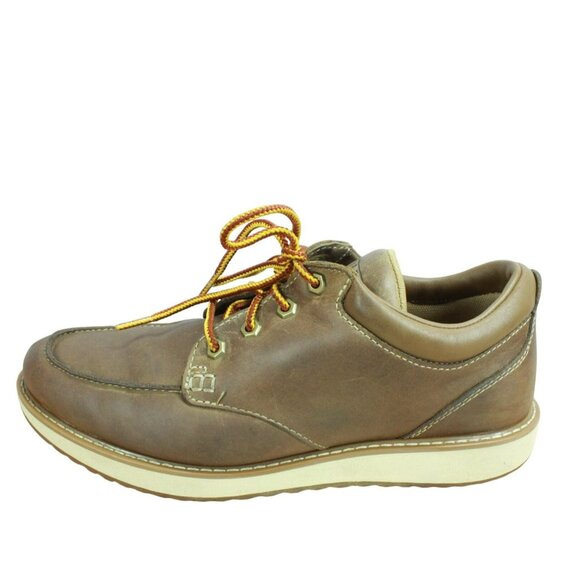 LL Bean Stonington Brown Leather Moccasin Toe Working Sneaker Shoes Size 10.5 M - Picture 1 of 9